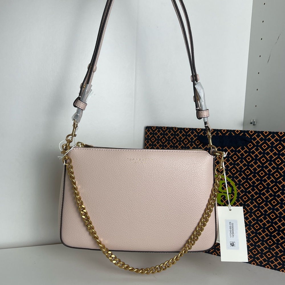 Tory Burch Blush Pink Shoulder Bag with Gold Chain - Picture 1 of 15
